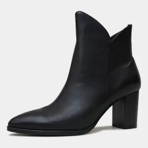 Astronomy Black Leather Ankle Boots