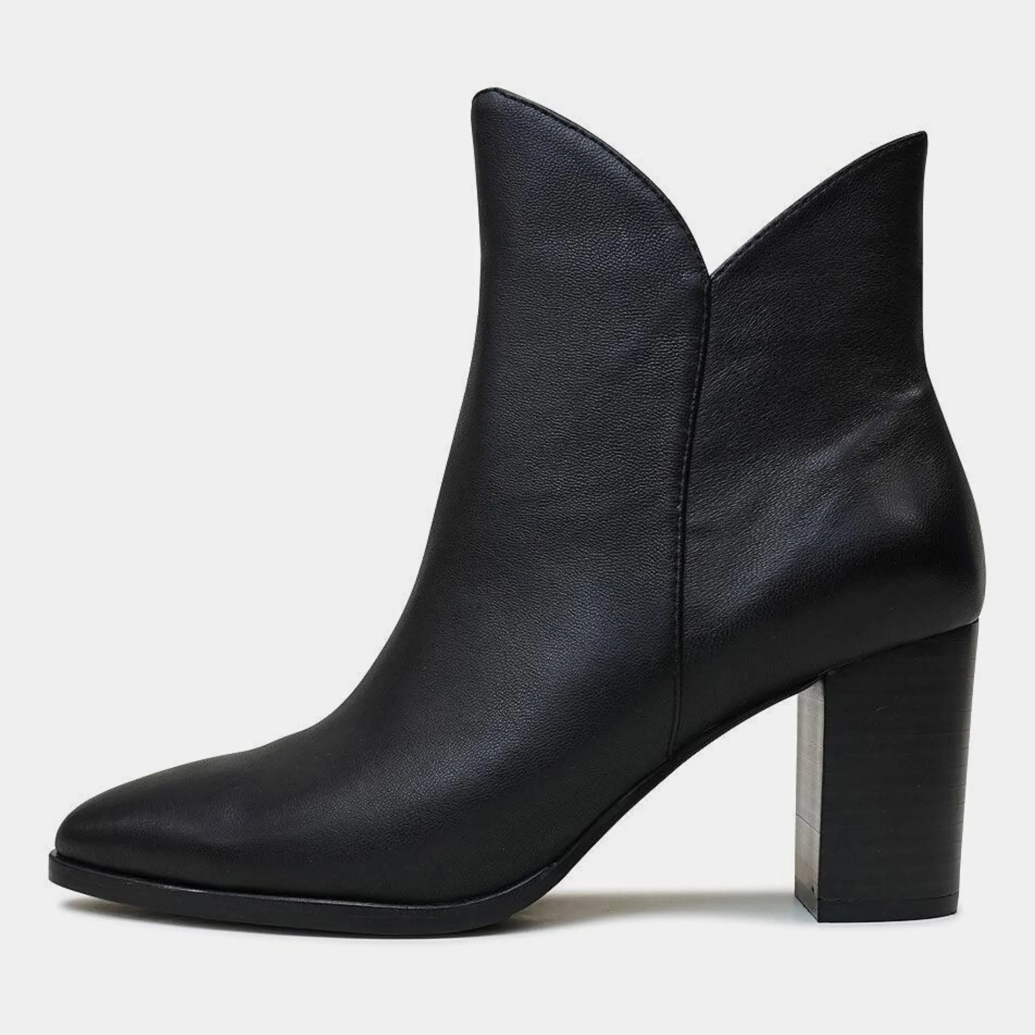 Astronomy Black Leather Ankle Boots