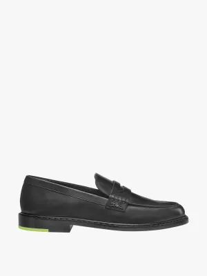 AU black leather Sultan loafers