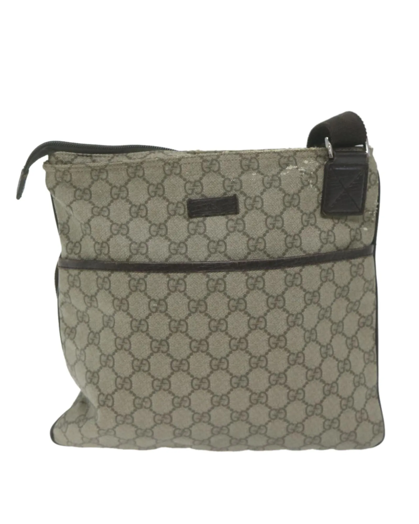 Beige GG Supreme Shoulder Bag with Adjustable Strap - Italian Made