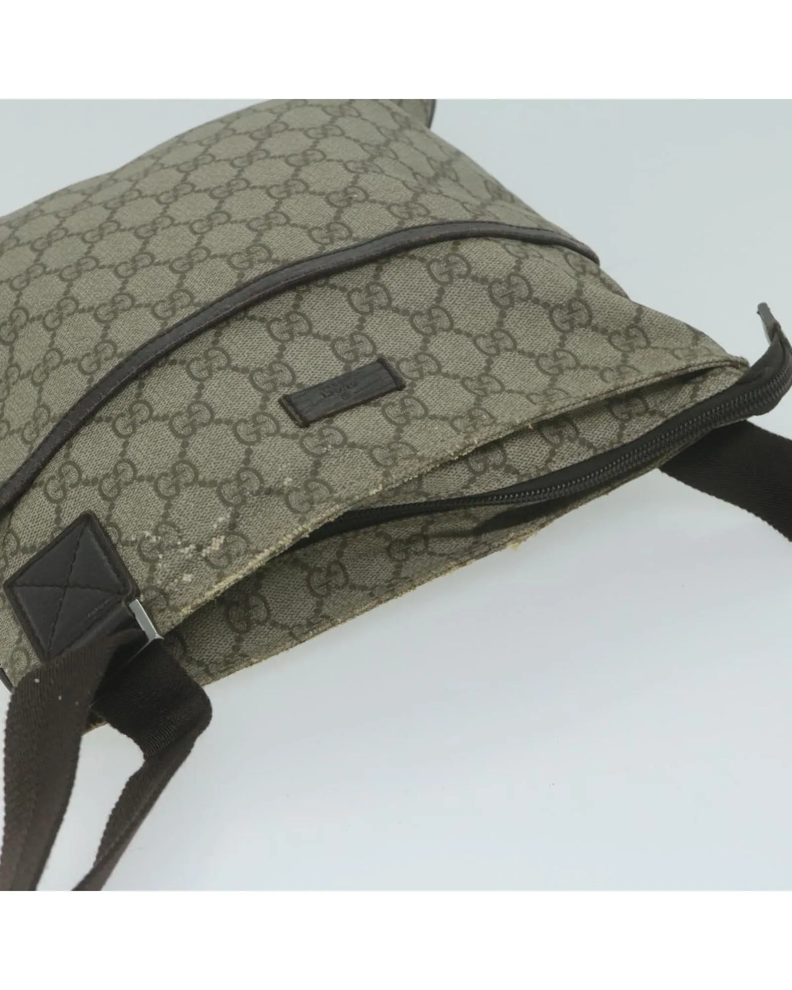 Beige GG Supreme Shoulder Bag with Adjustable Strap - Italian Made
