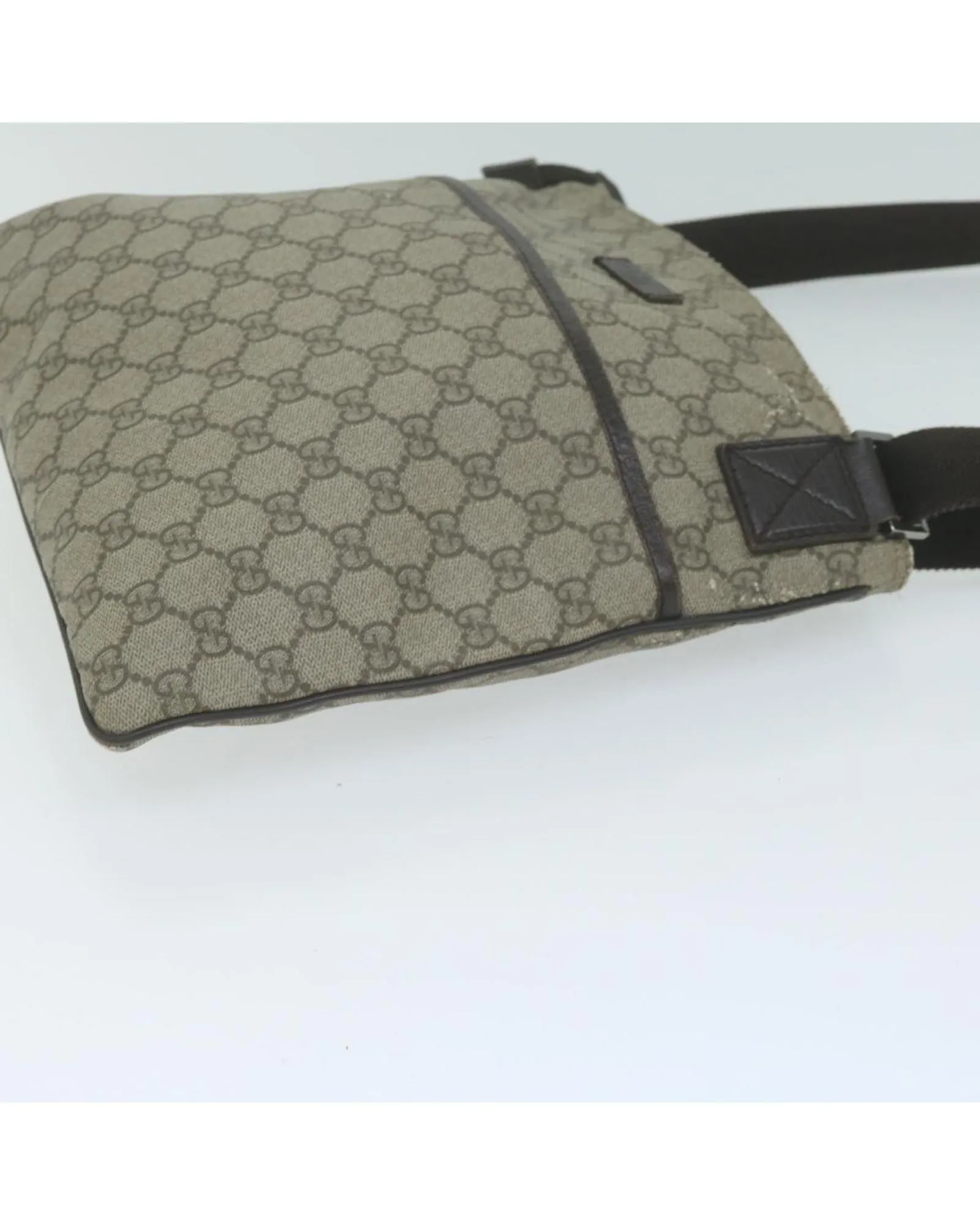 Beige GG Supreme Shoulder Bag with Adjustable Strap - Italian Made