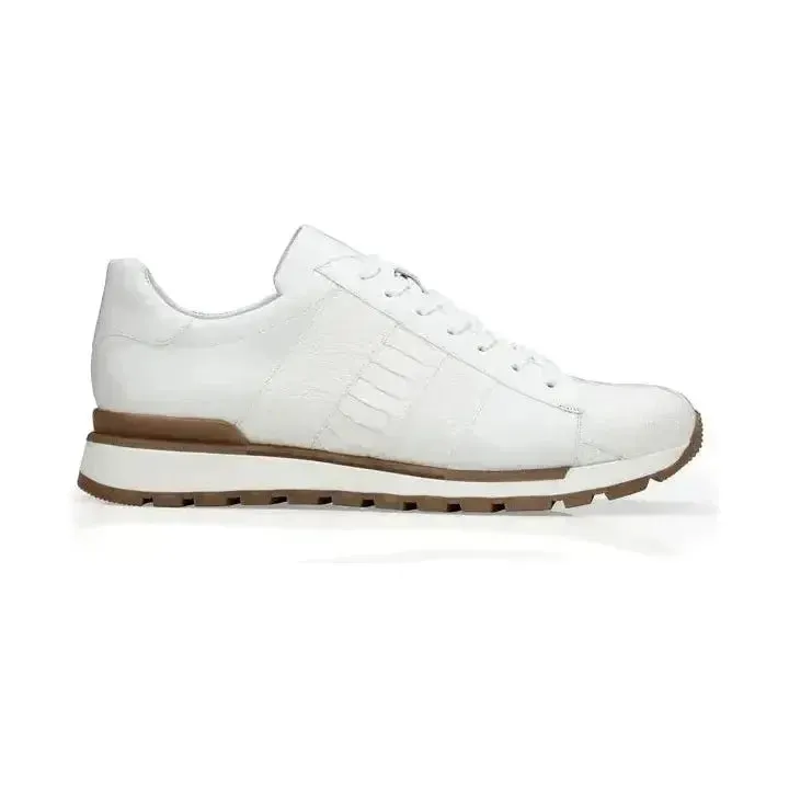 Belvedere Sneakers Blake Genuine Ostrich and Soft Italian Calf White