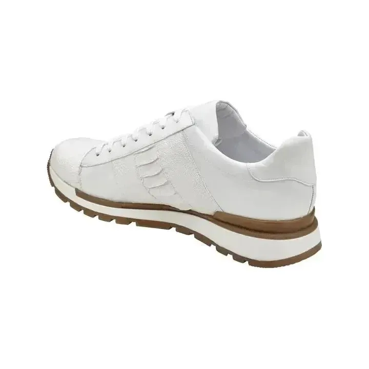 Belvedere Sneakers Blake Genuine Ostrich and Soft Italian Calf White