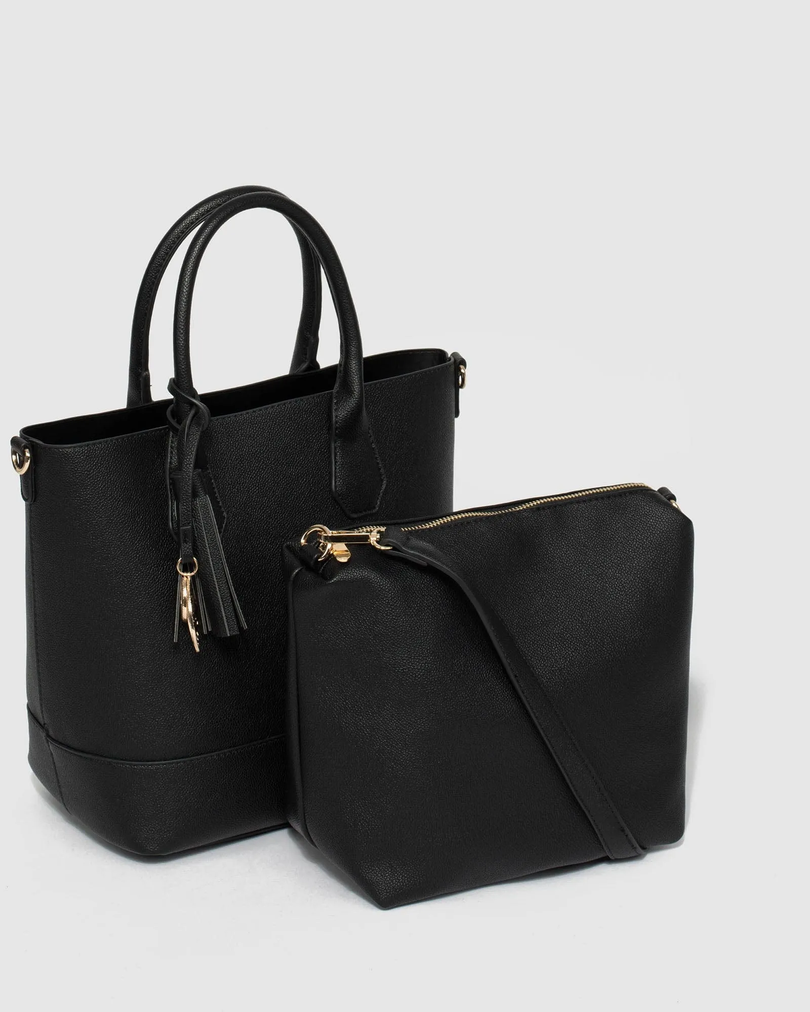 Black Achala Tassel Tote Bag
