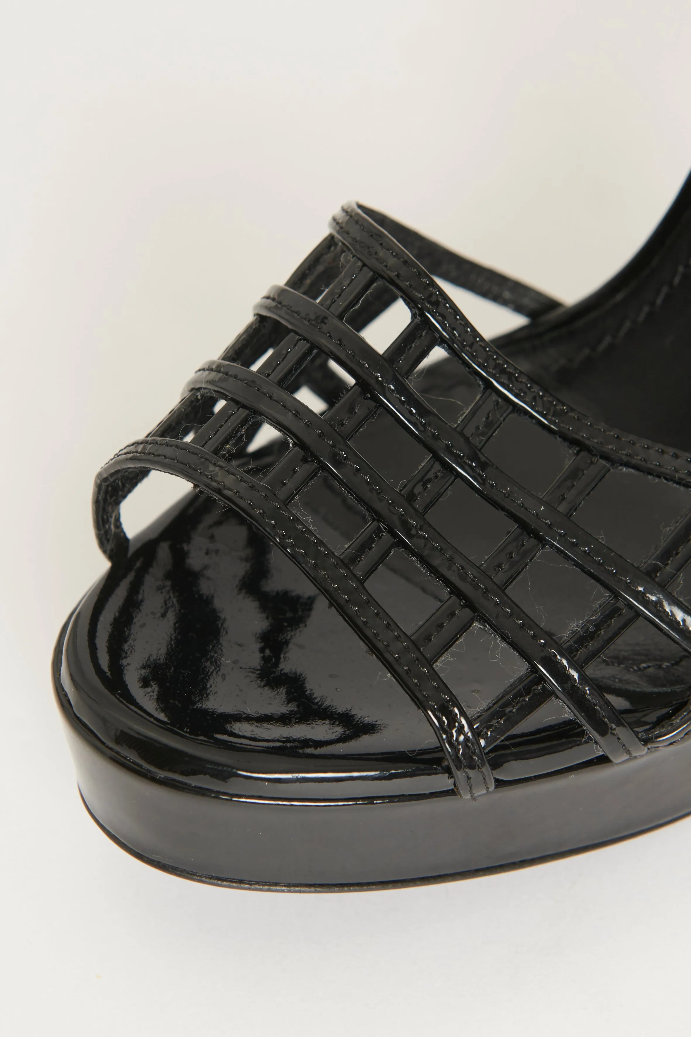 Black Patent Resille 105 Preowned Heeled Sandals