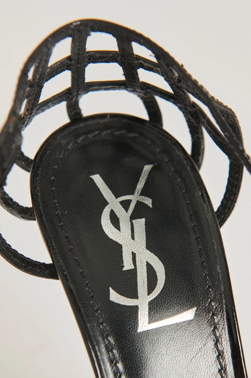 Black Patent Resille 105 Preowned Heeled Sandals