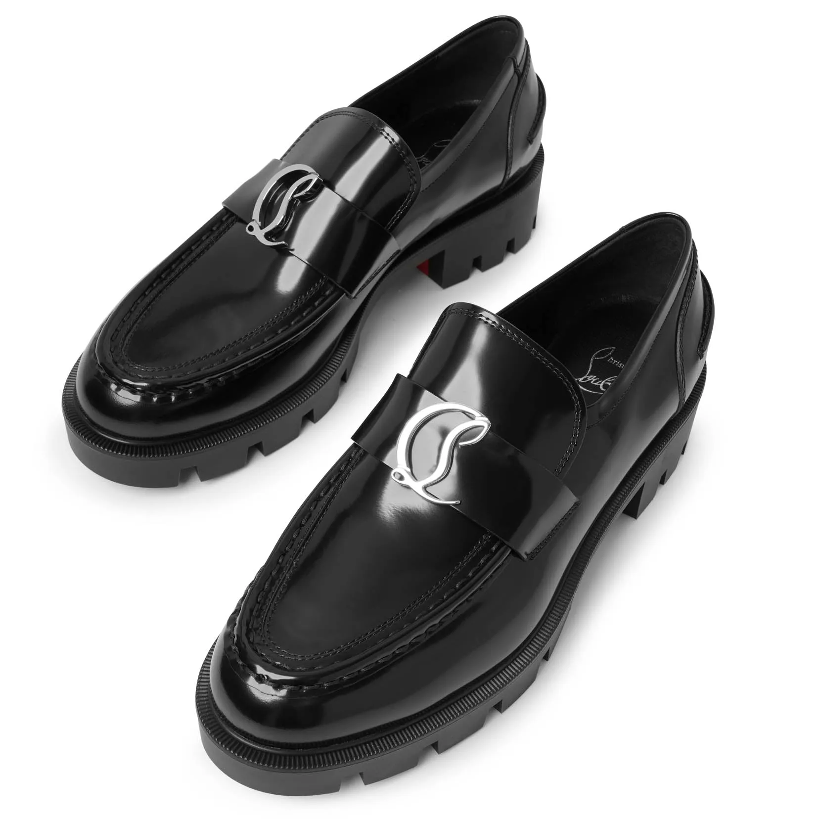 CL Moc black leather flats
