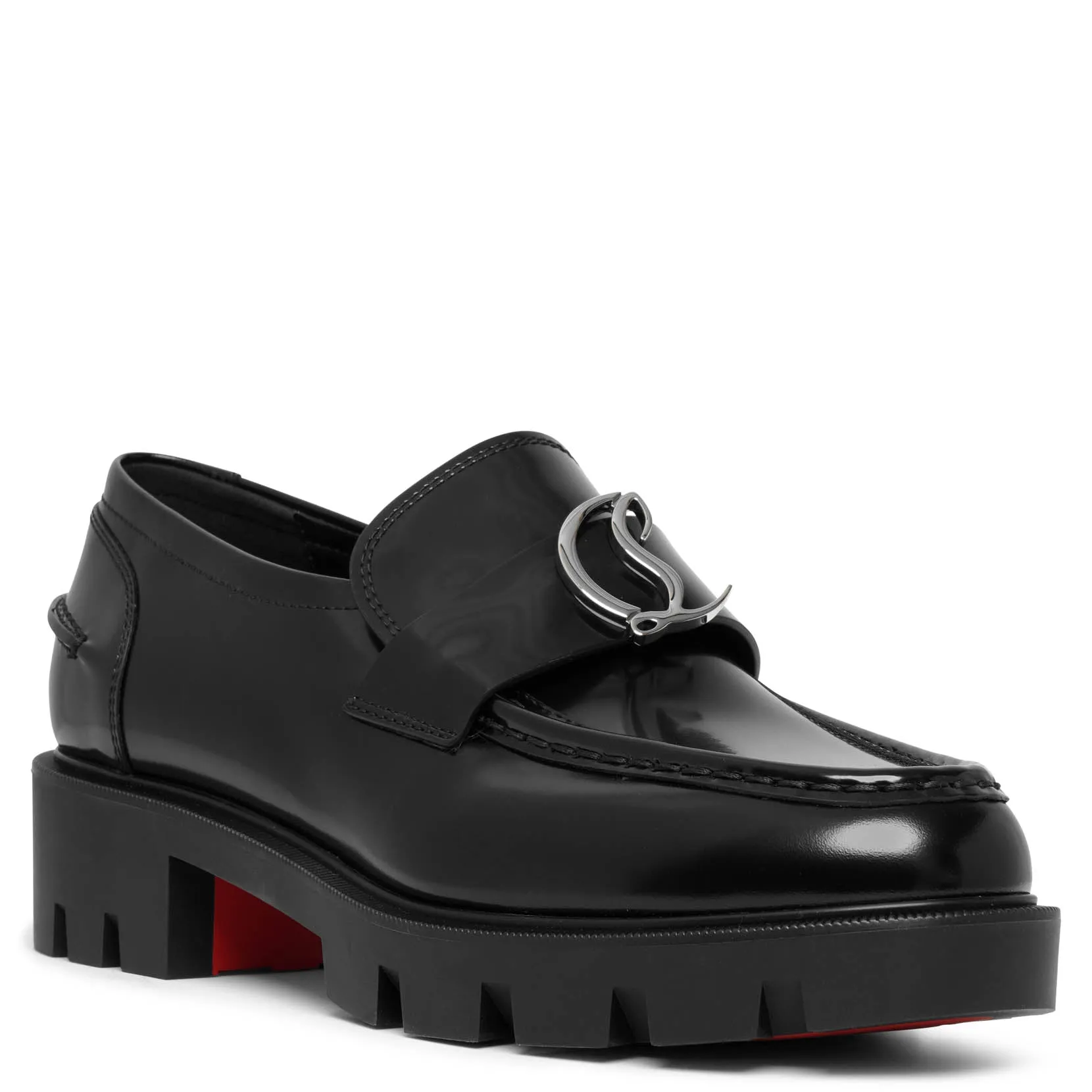 CL Moc black leather flats