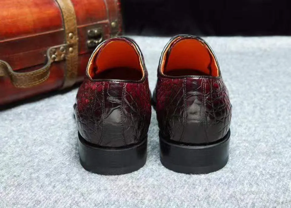 Crocodile Shoes Genuine Crocodile Goodyear Welted Formal Derby Shoes