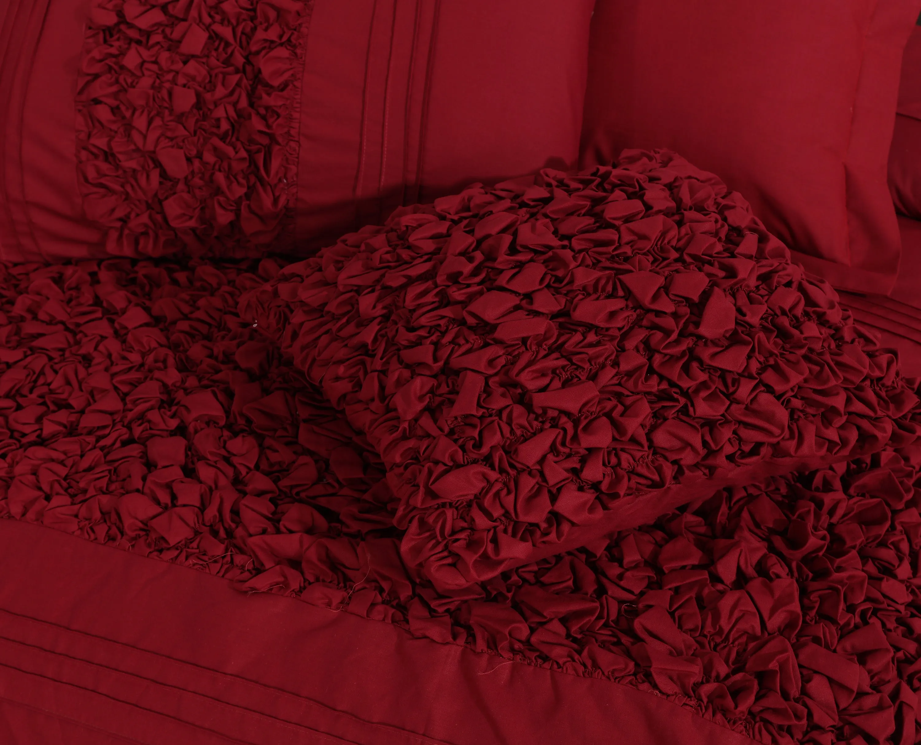 Cuddly Imperial Burgundy-Bed Set 8 Pcs (Luxury)
