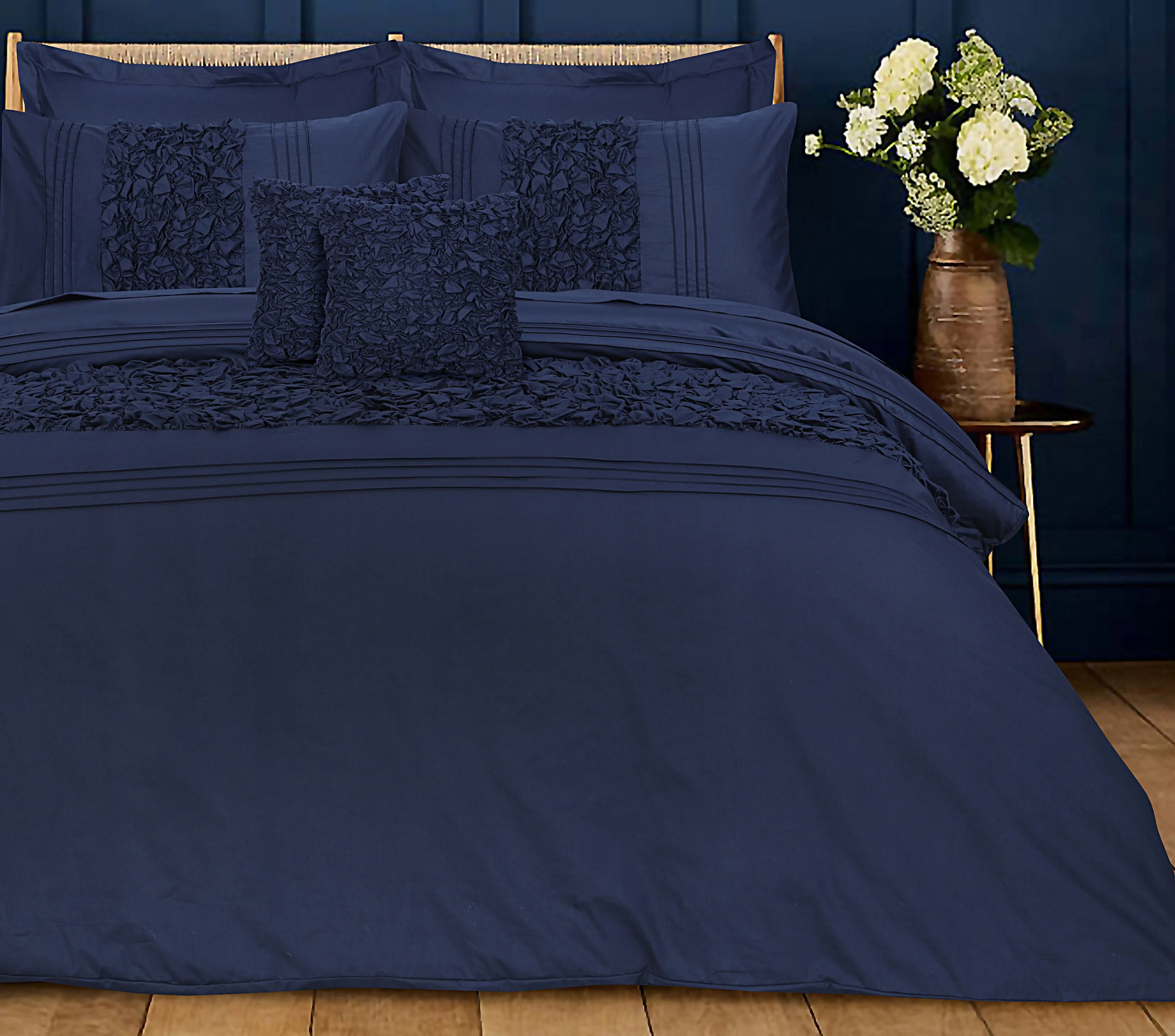Cuddly Imperial Navy-Bed Set 8 Pcs (Luxury)