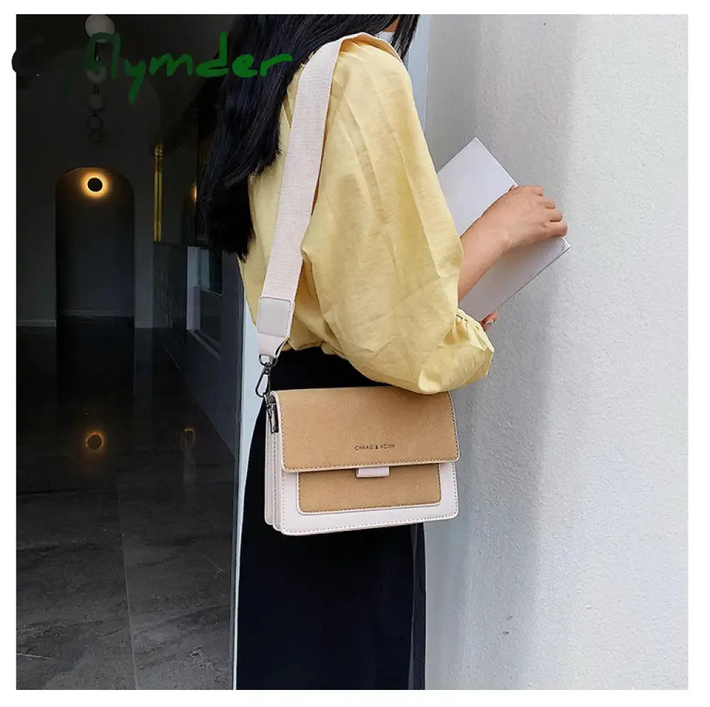Cyflymder Small bag women new Korean version of small square bag wide shoulder strap fashion Joker shoulder Messenger bag