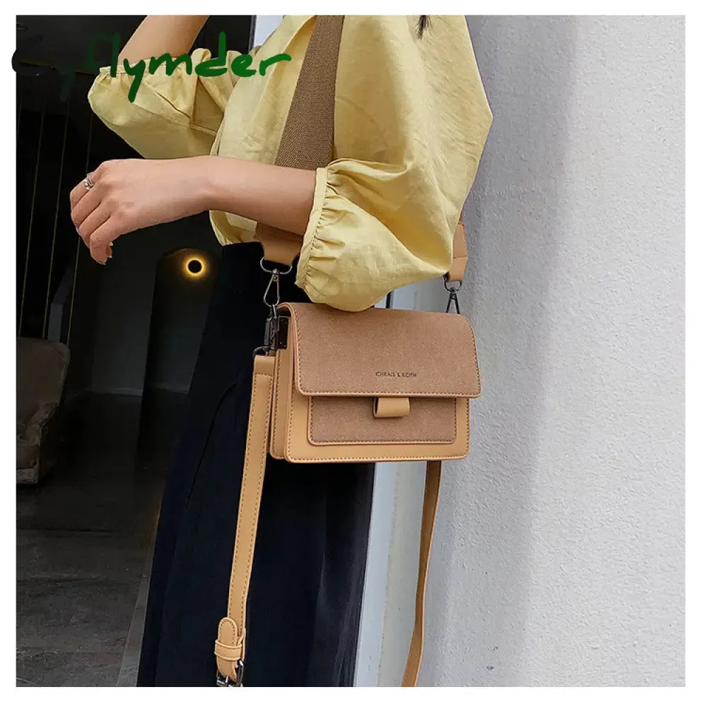 Cyflymder Small bag women new Korean version of small square bag wide shoulder strap fashion Joker shoulder Messenger bag