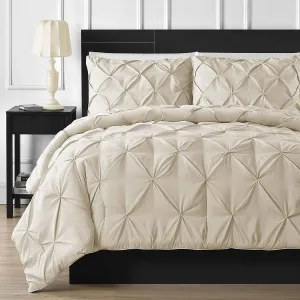 Diamond Pin Tuck Imperial Beige-Bed Set 8 Pcs (Luxury)
