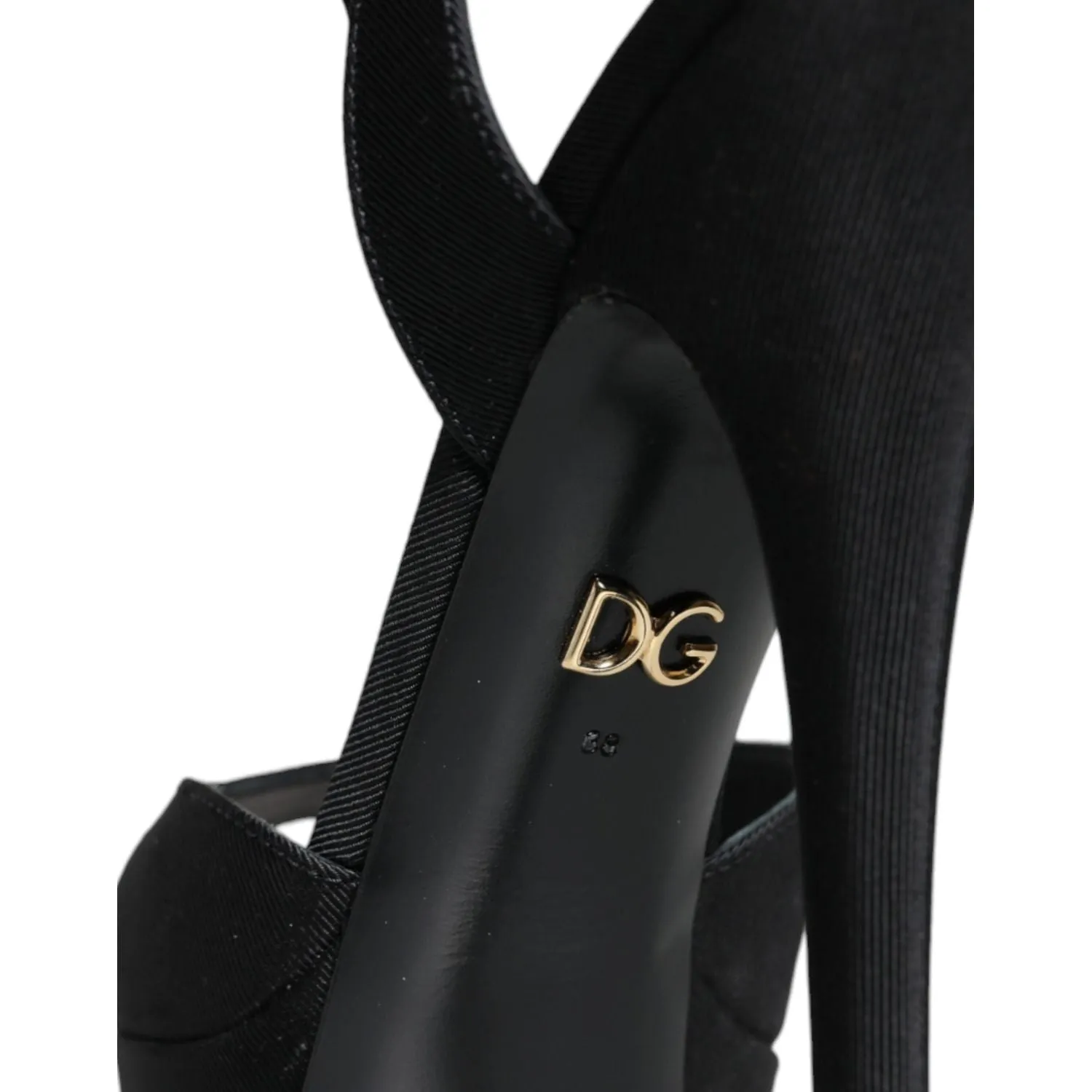Dolce & Gabbana Black Leather Platform Heels Sandals Shoes