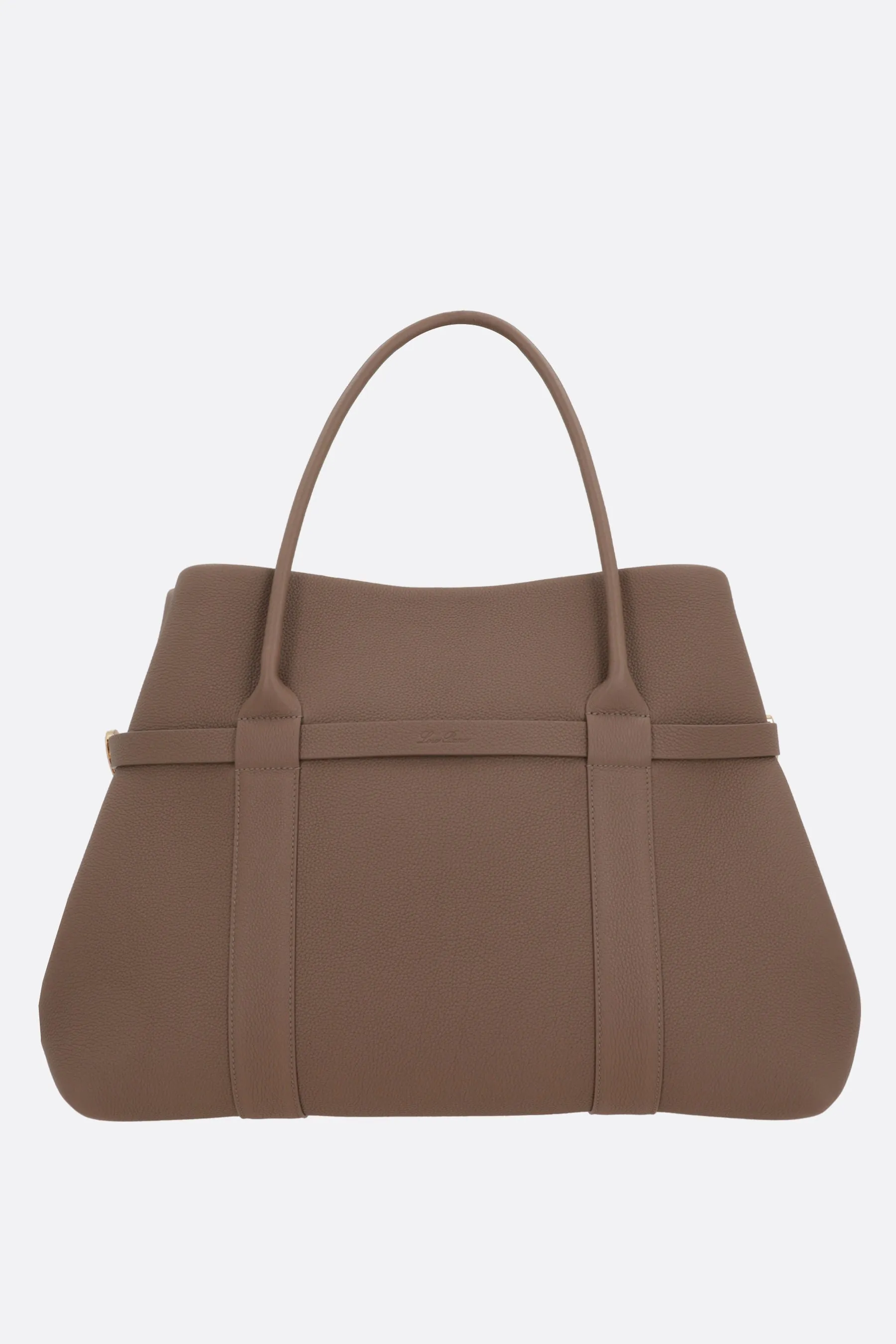 Double-Ring Pattern Calfskin Shopper Tote