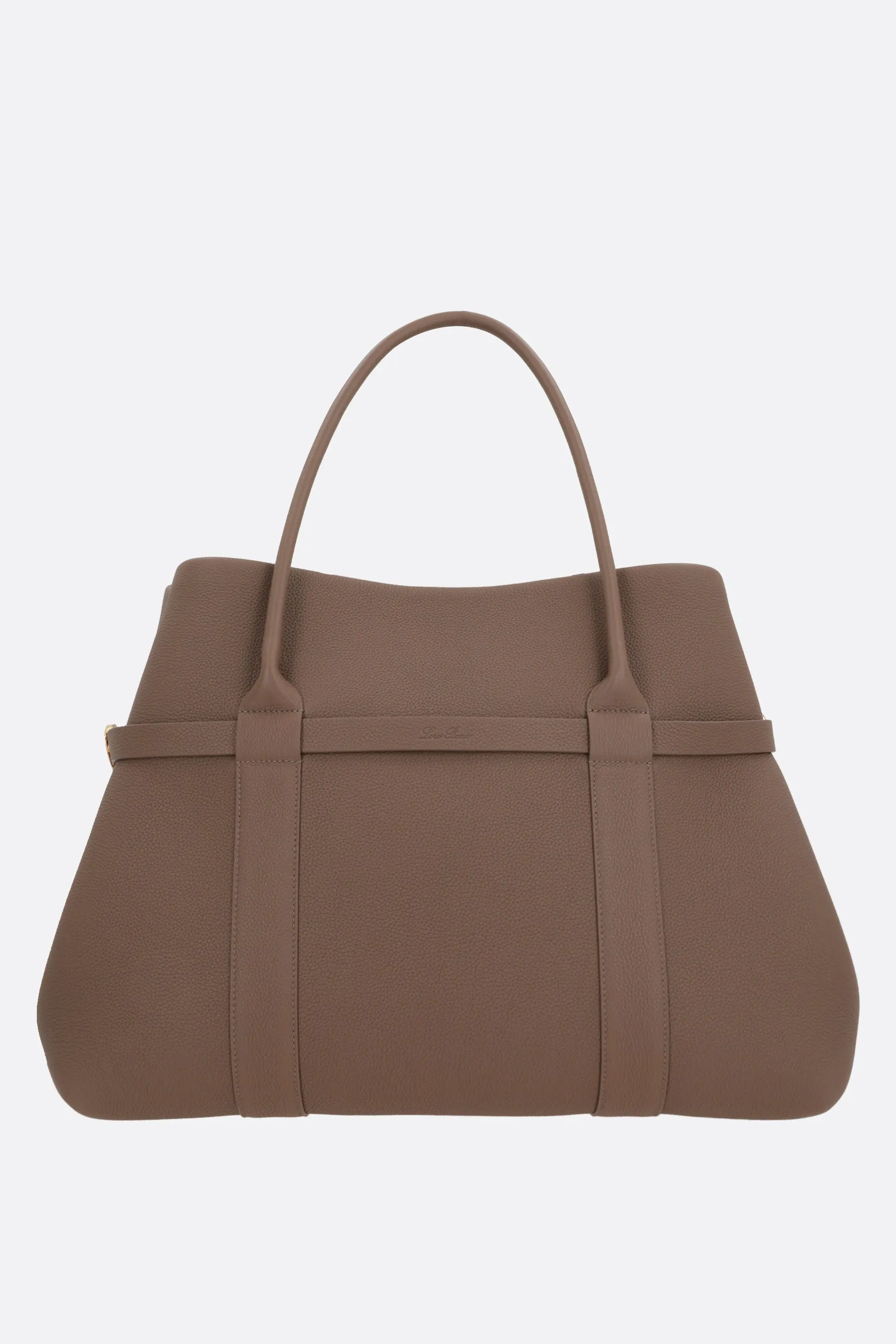 Double-Ring Pattern Calfskin Shopper Tote