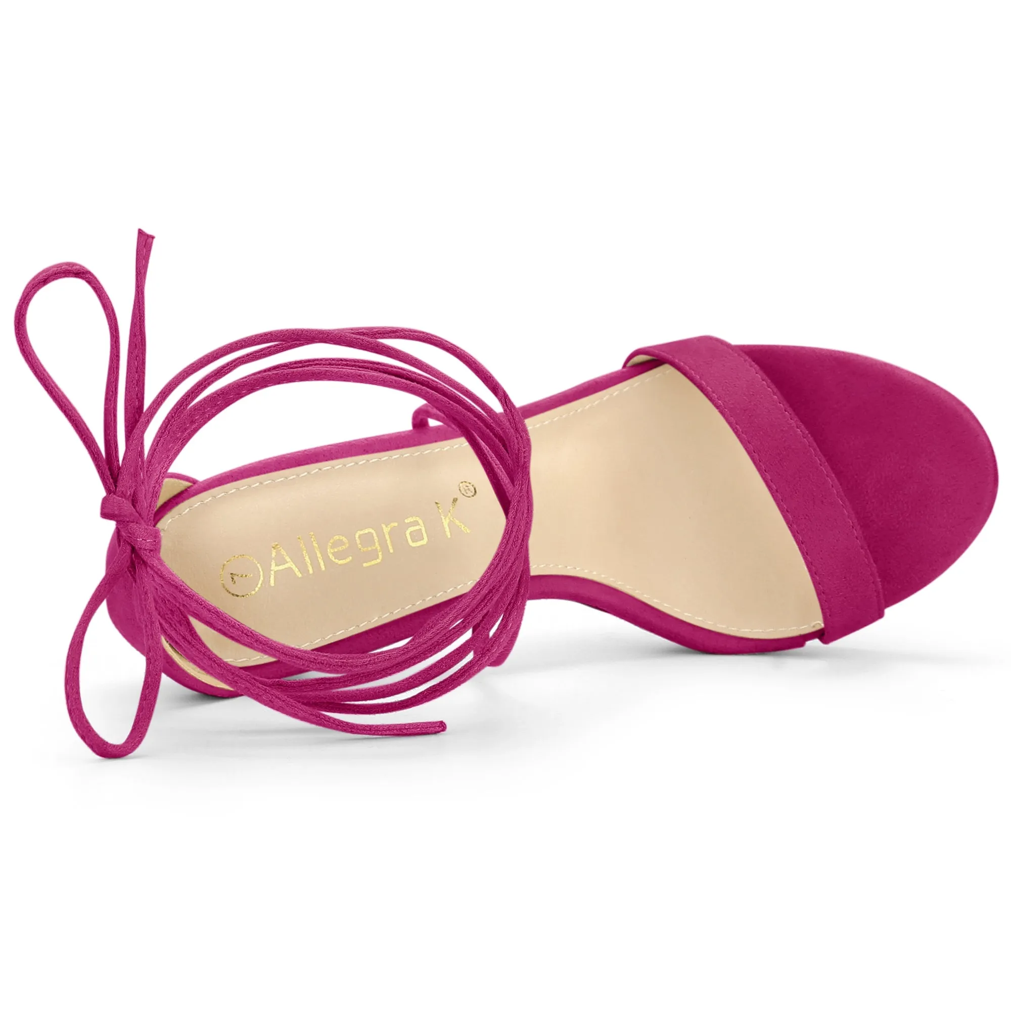 Faux Suede Platform Stiletto Heel Lace Up Sandals