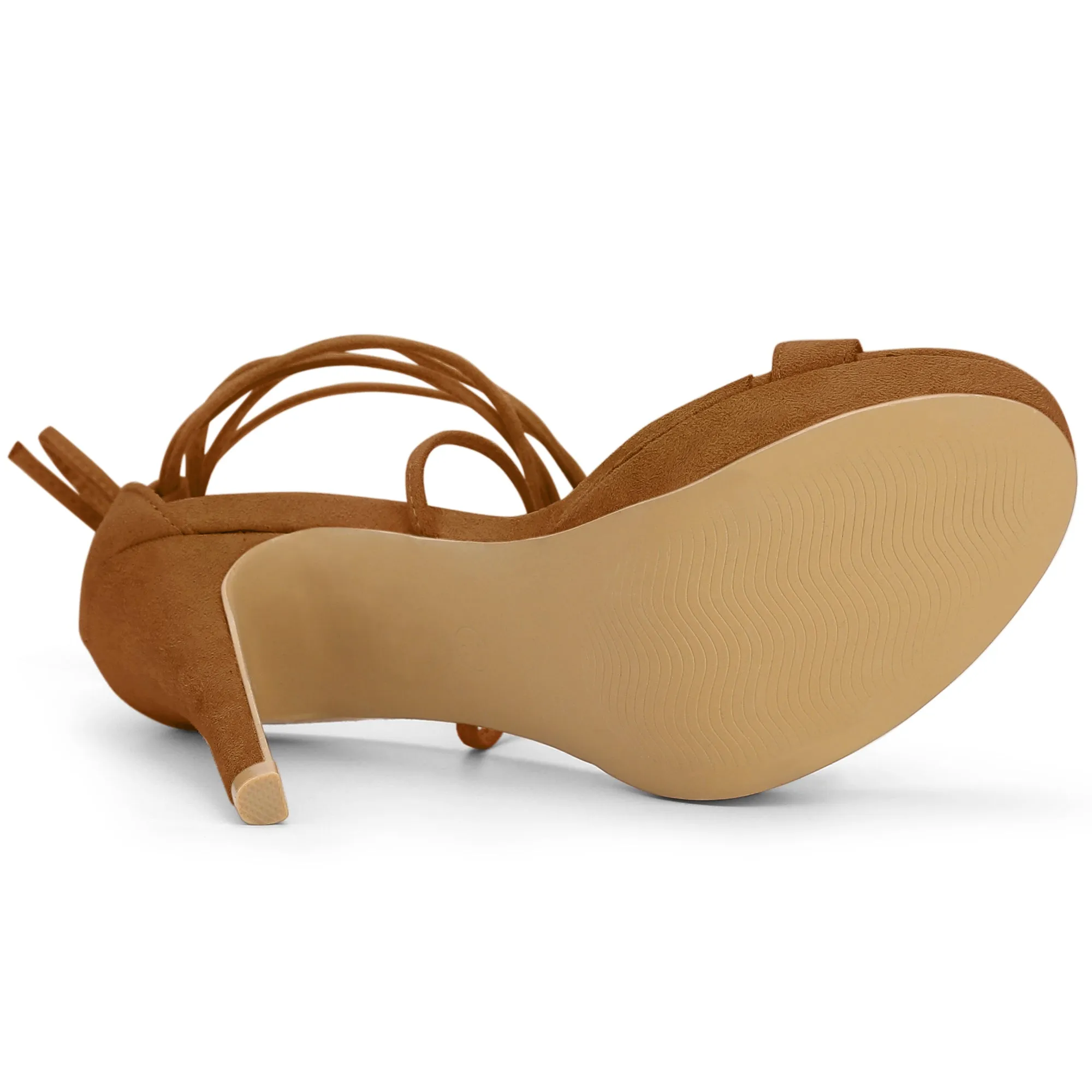Faux Suede Platform Stiletto Heel Lace Up Sandals
