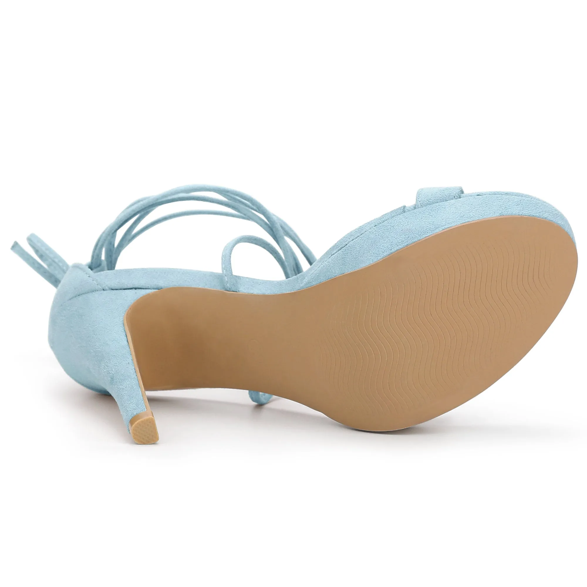 Faux Suede Platform Stiletto Heel Lace Up Sandals