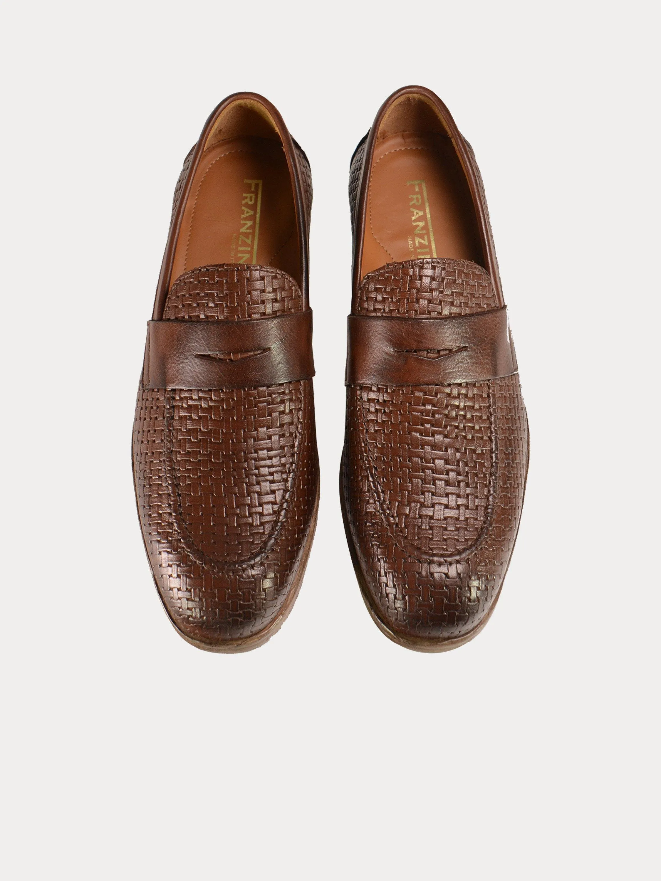 Franzini Men's Weave Detailed Formal Leather Shoes