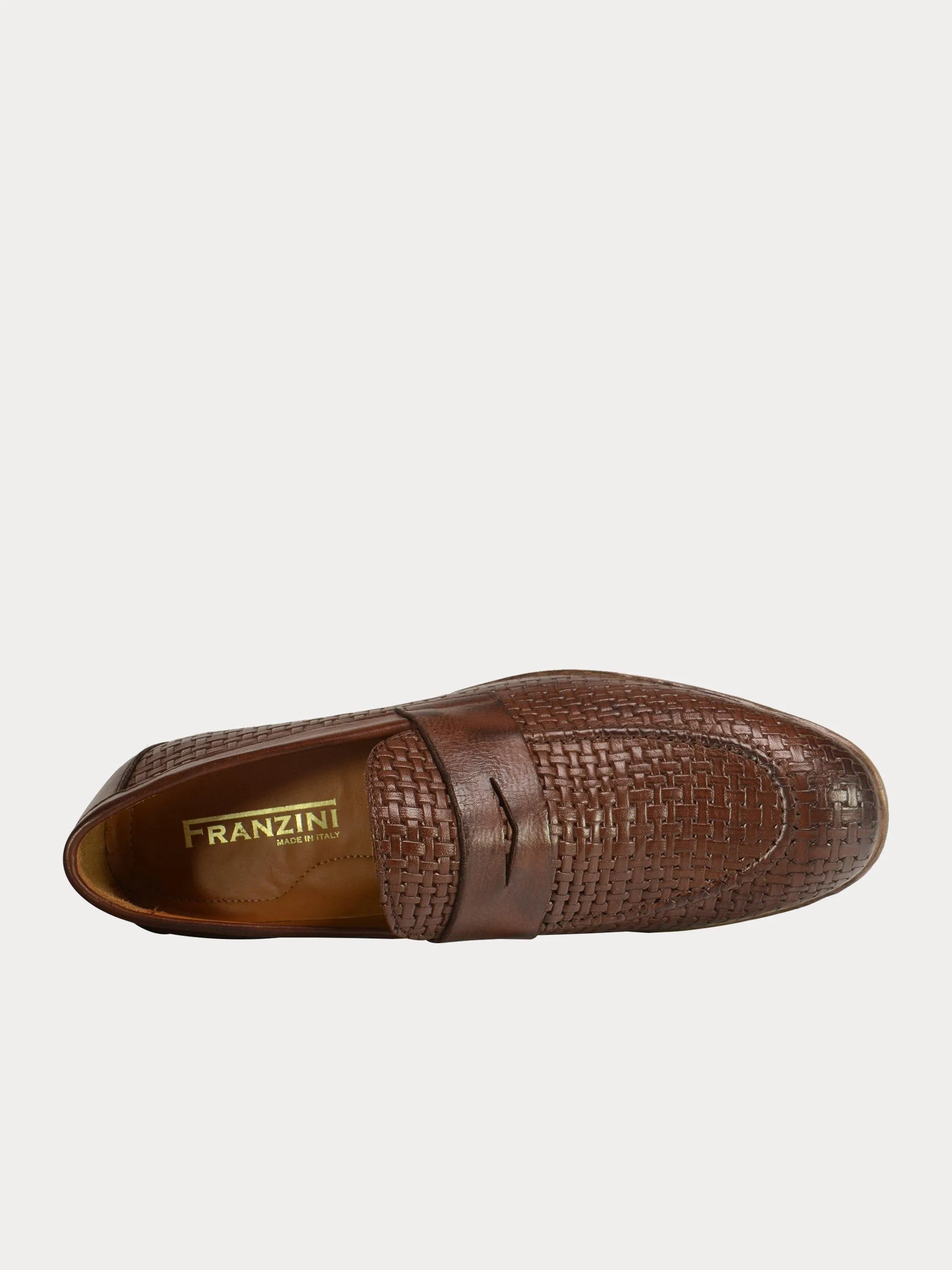 Franzini Men's Weave Detailed Formal Leather Shoes