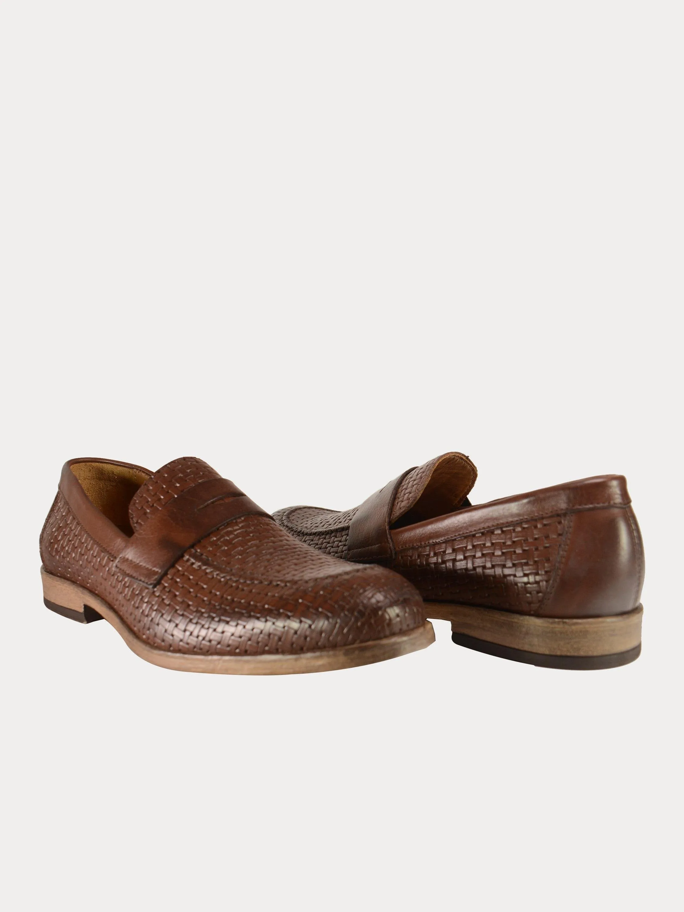 Franzini Men's Weave Detailed Formal Leather Shoes