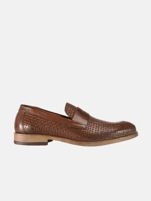 Franzini Men's Weave Detailed Formal Leather Shoes
