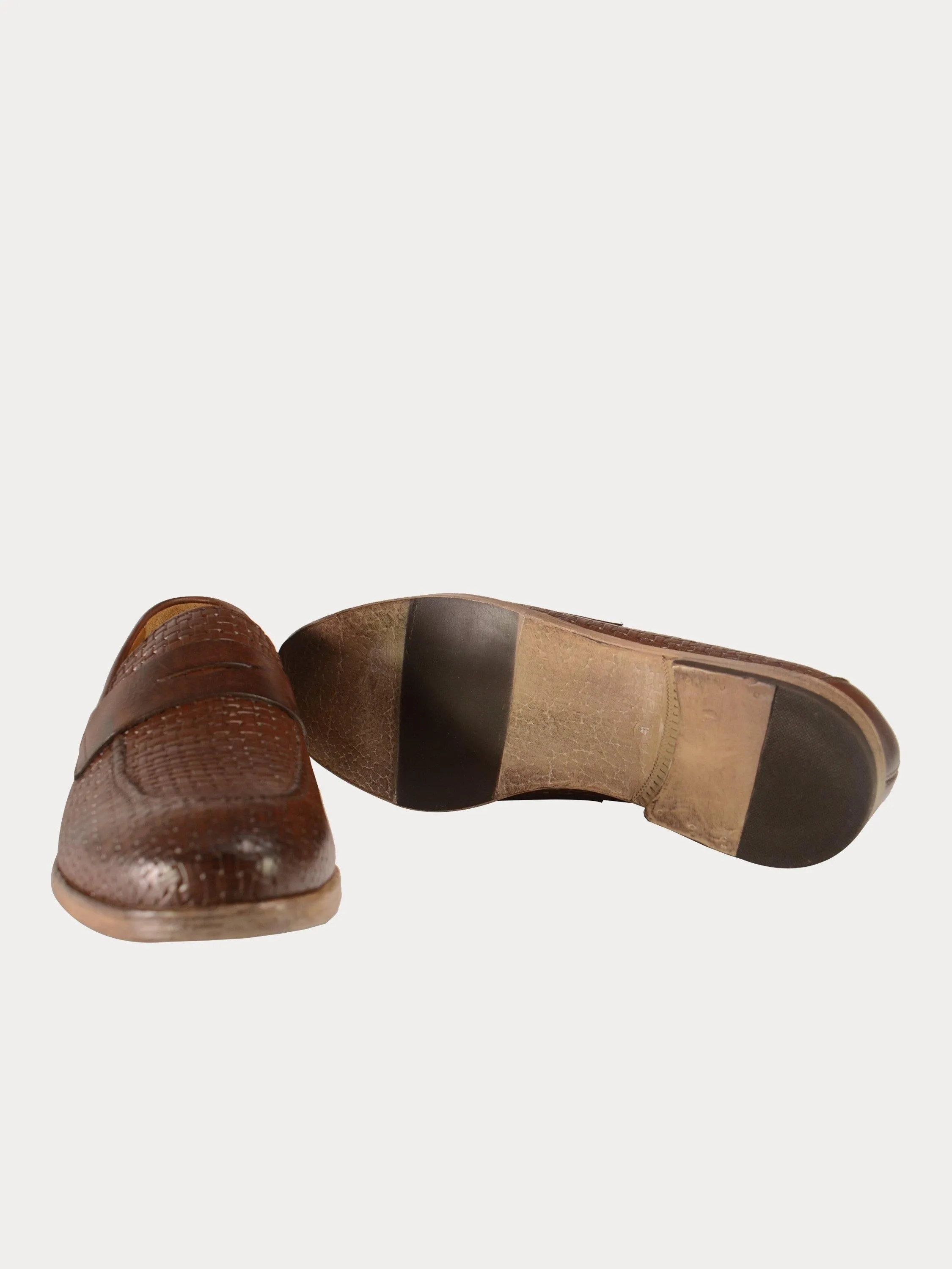 Franzini Men's Weave Detailed Formal Leather Shoes
