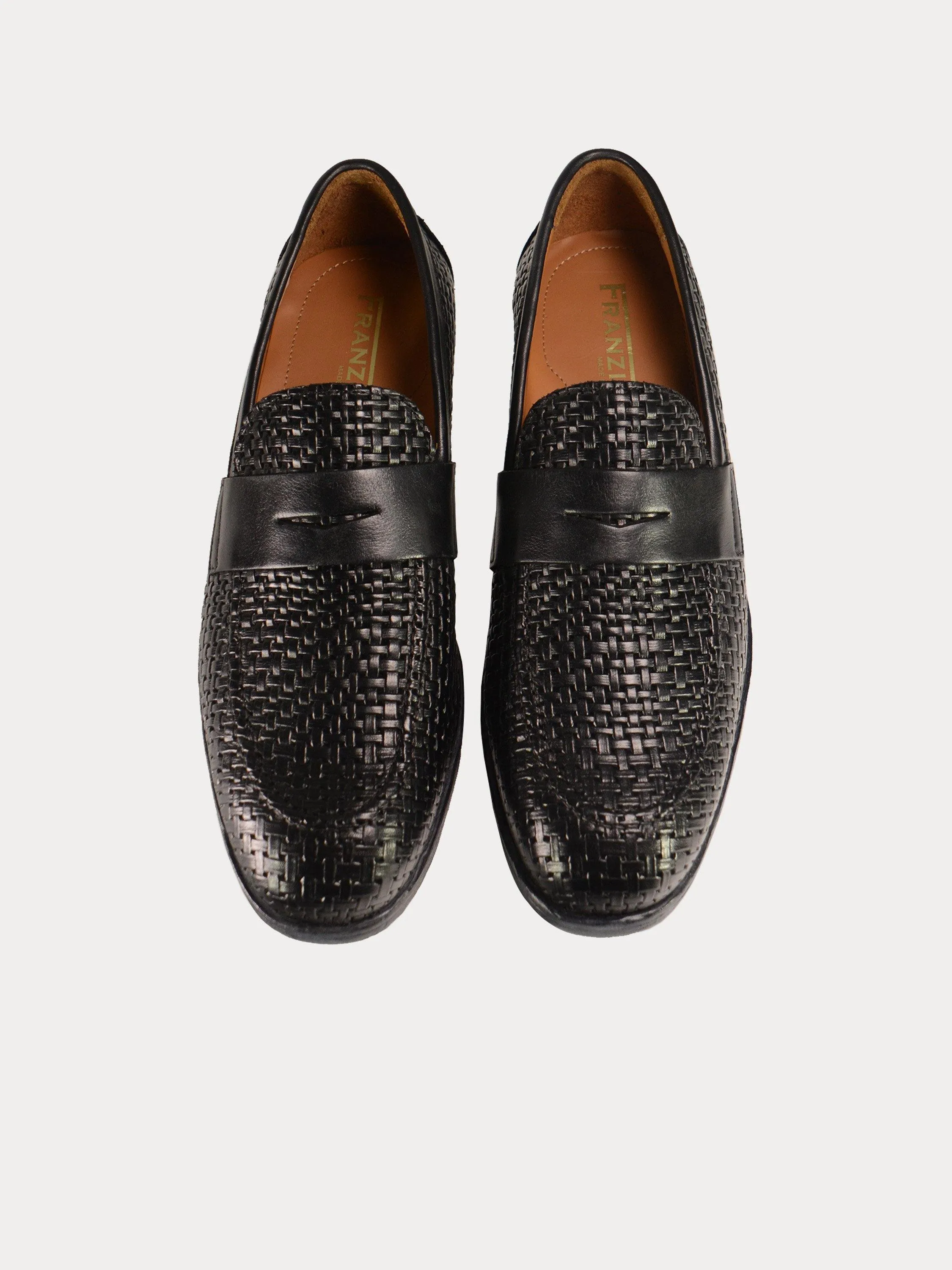Franzini Men's Weave Detailed Formal Leather Shoes