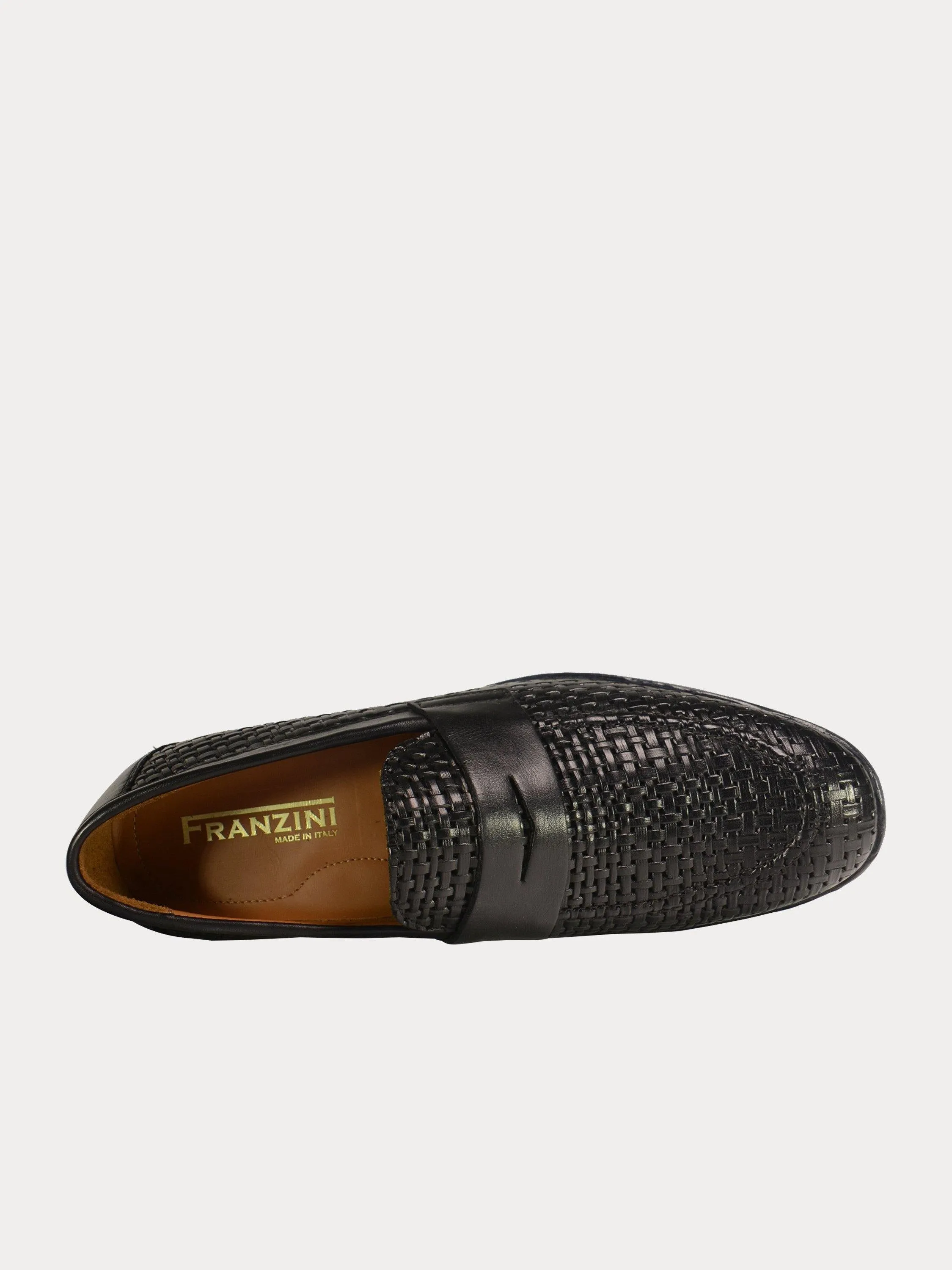 Franzini Men's Weave Detailed Formal Leather Shoes