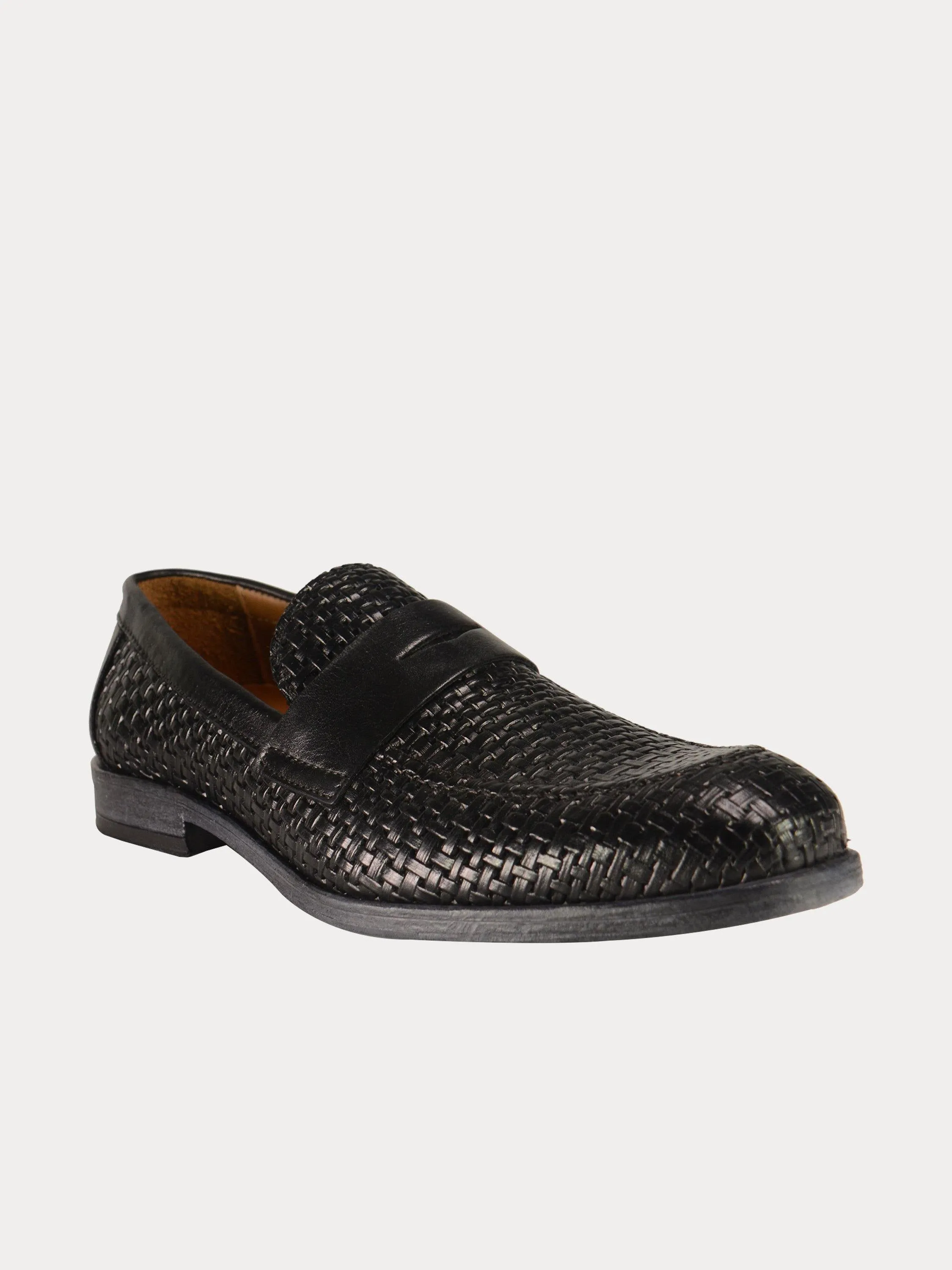 Franzini Men's Weave Detailed Formal Leather Shoes