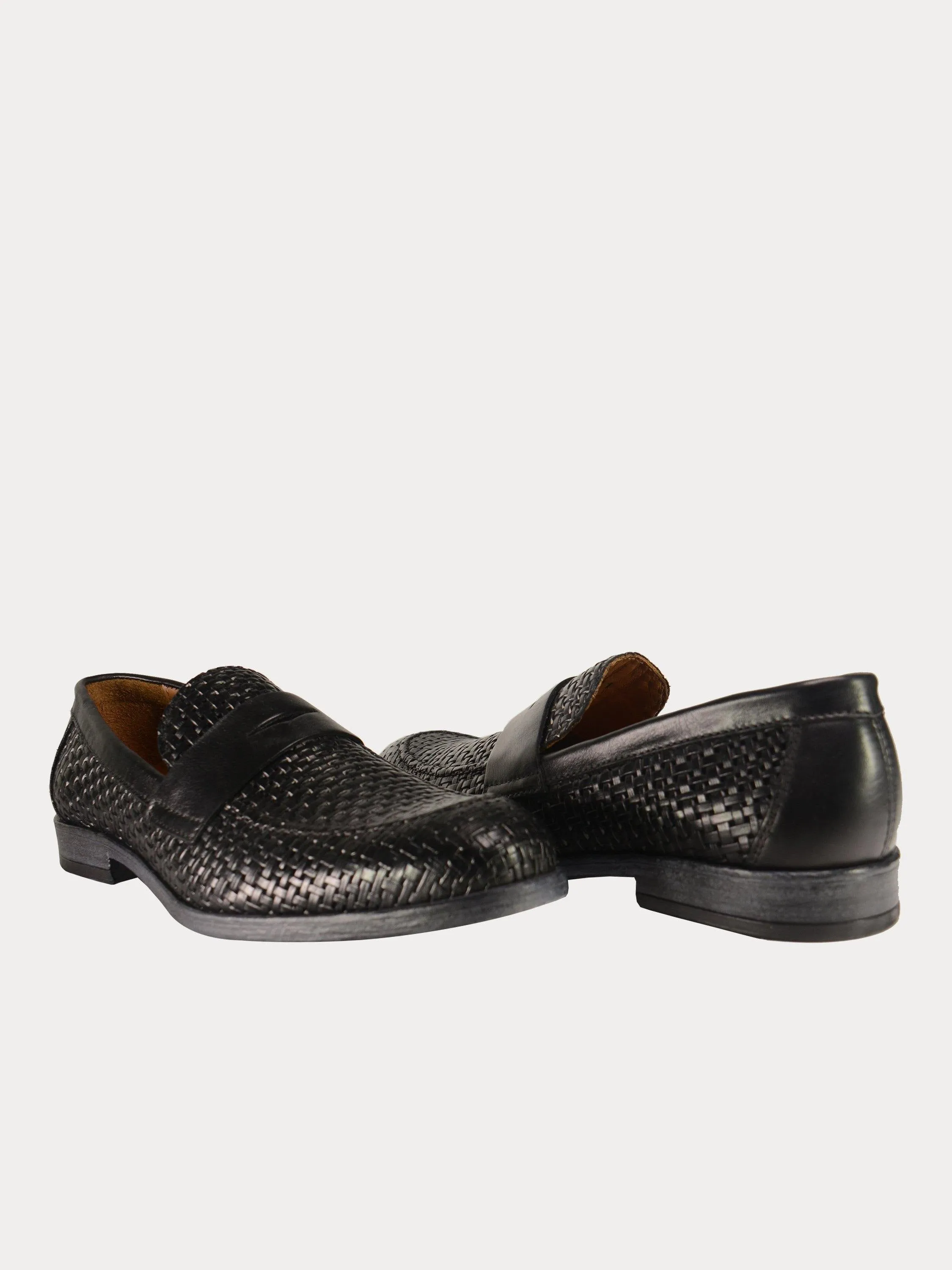 Franzini Men's Weave Detailed Formal Leather Shoes