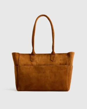 Italian Suede Shopper Tote