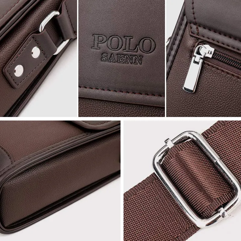 Men's Small Leather Messenger Bag Shoulder Bag Casual Wallet Handbag Messenger Bag