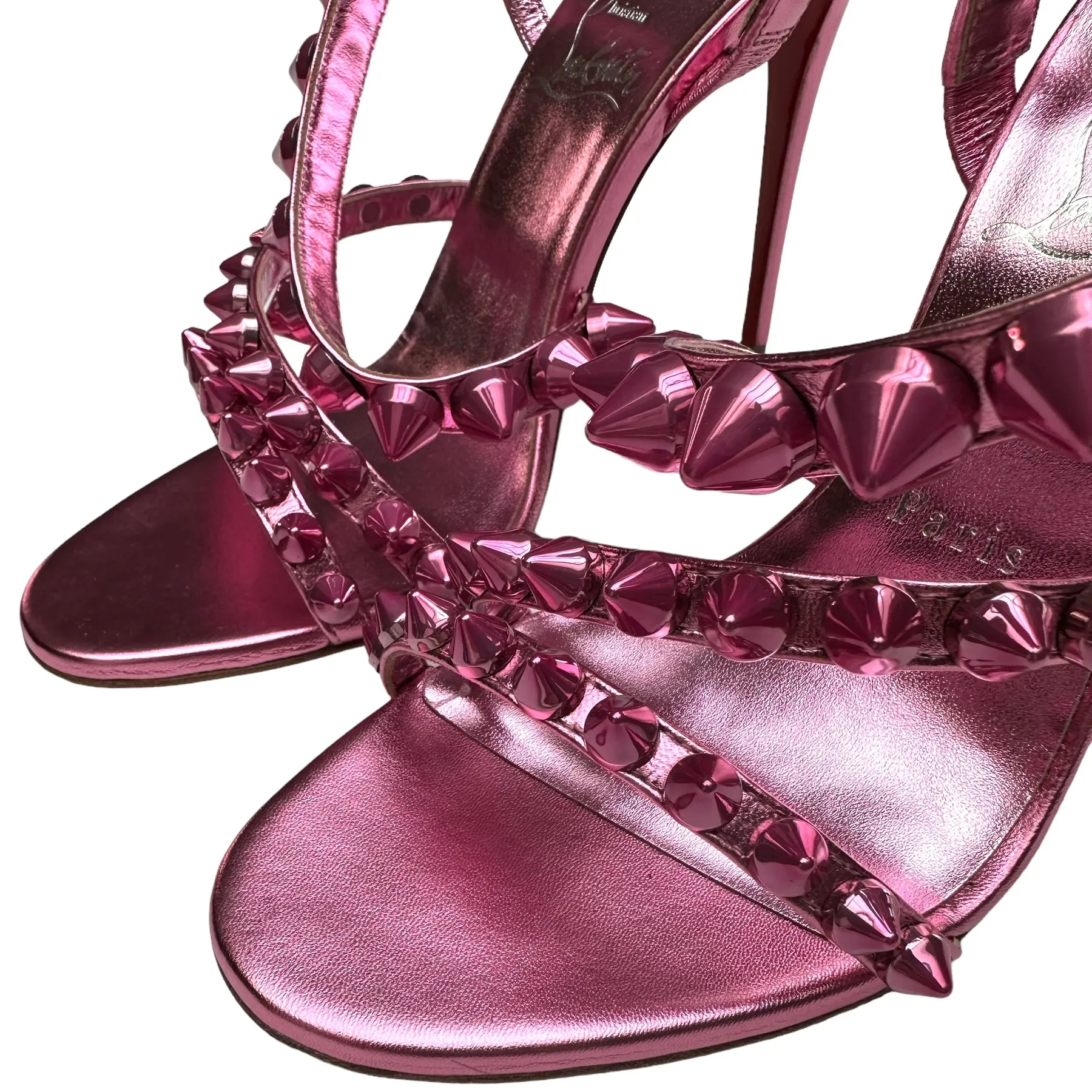 Pink Patent Heels w/Spikes - 7.5