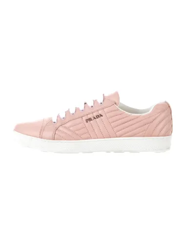 PRADA Leather Pink Round-Toe Sneakers Trainers 36 UK 3 US 6 ladies