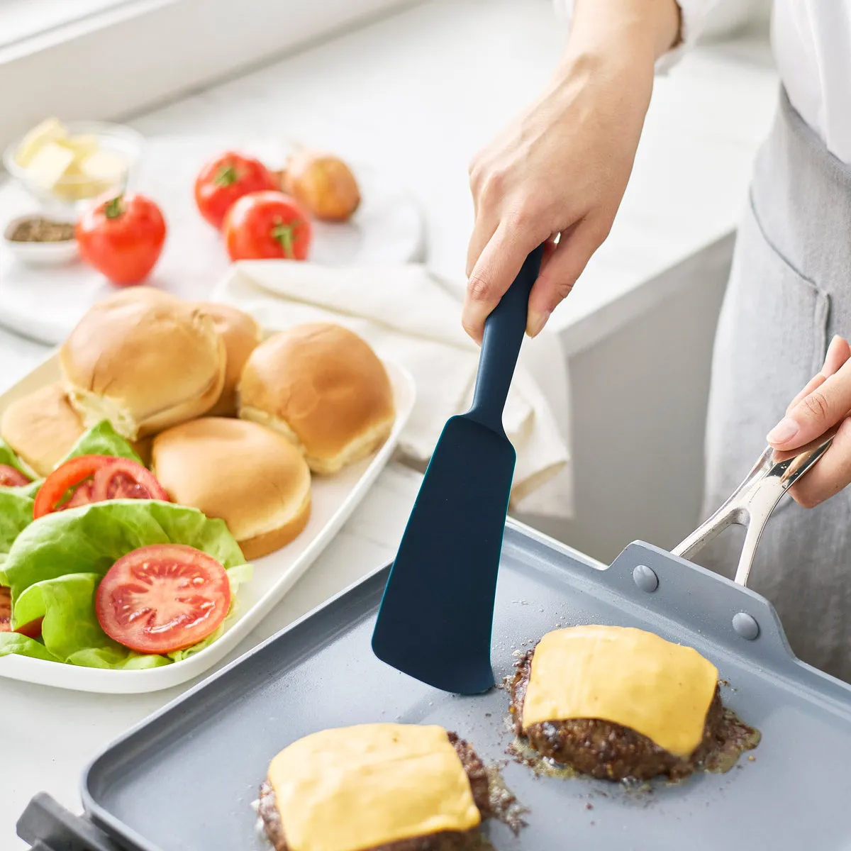 Premiere Silicone Burger Turner | Oxford Blue