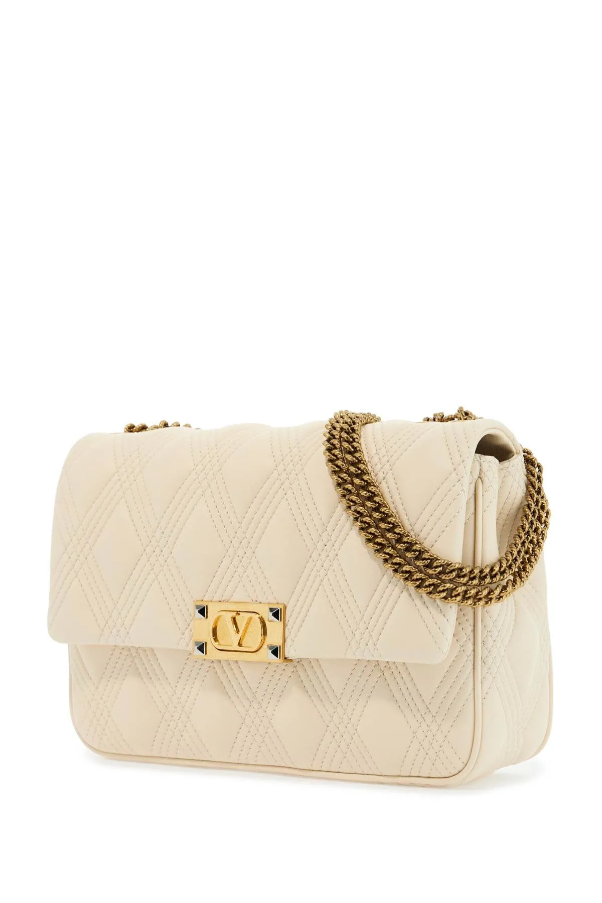 quilted shoulder bag butter white with golden chain 6W2B0R06XCA BUTTER WHITE