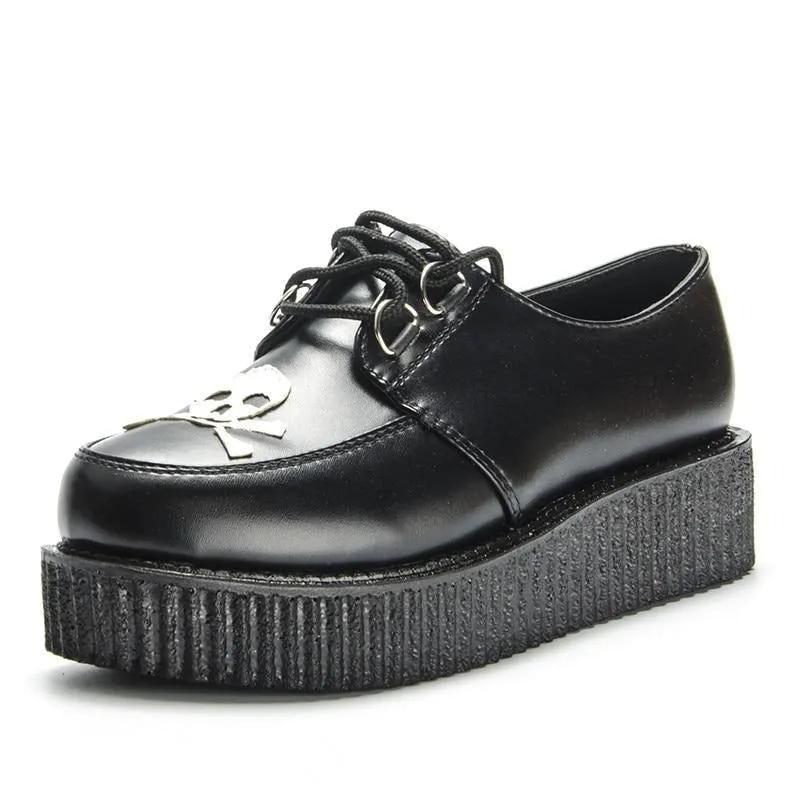 Skull Leather PU autumn Creepers shoes plus size 35-41 women Shoes