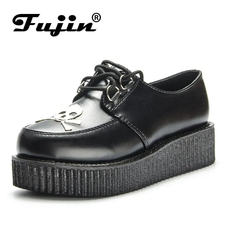 Skull Leather PU autumn Creepers shoes plus size 35-41 women Shoes