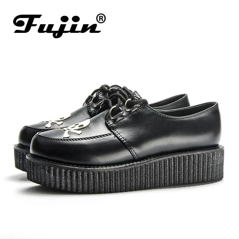 Skull Leather PU autumn Creepers shoes plus size 35-41 women Shoes