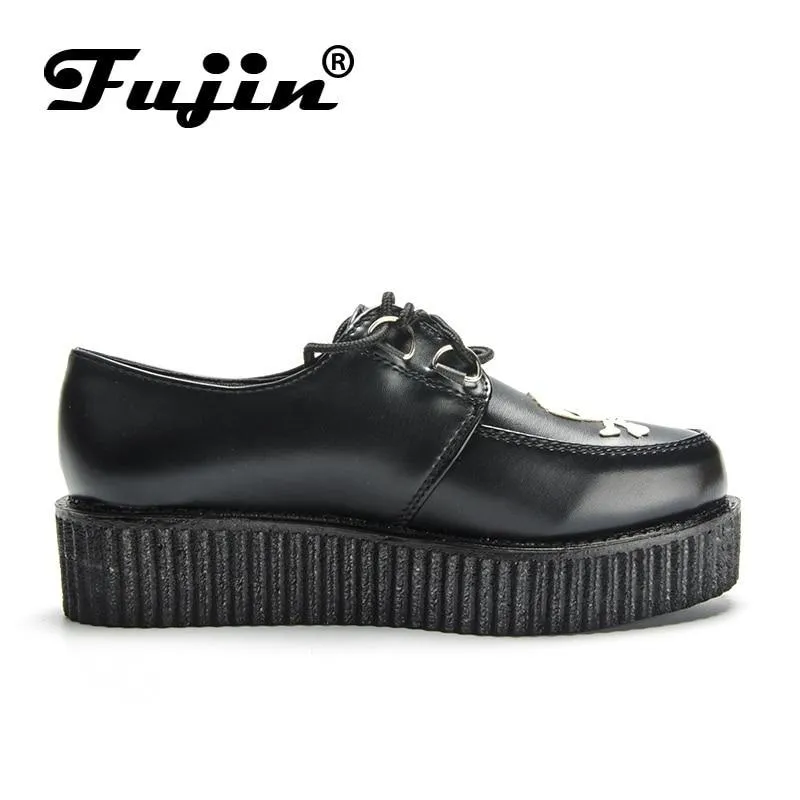 Skull Leather PU autumn Creepers shoes plus size 35-41 women Shoes