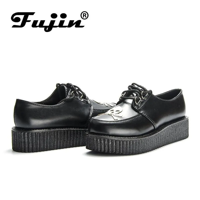 Skull Leather PU autumn Creepers shoes plus size 35-41 women Shoes