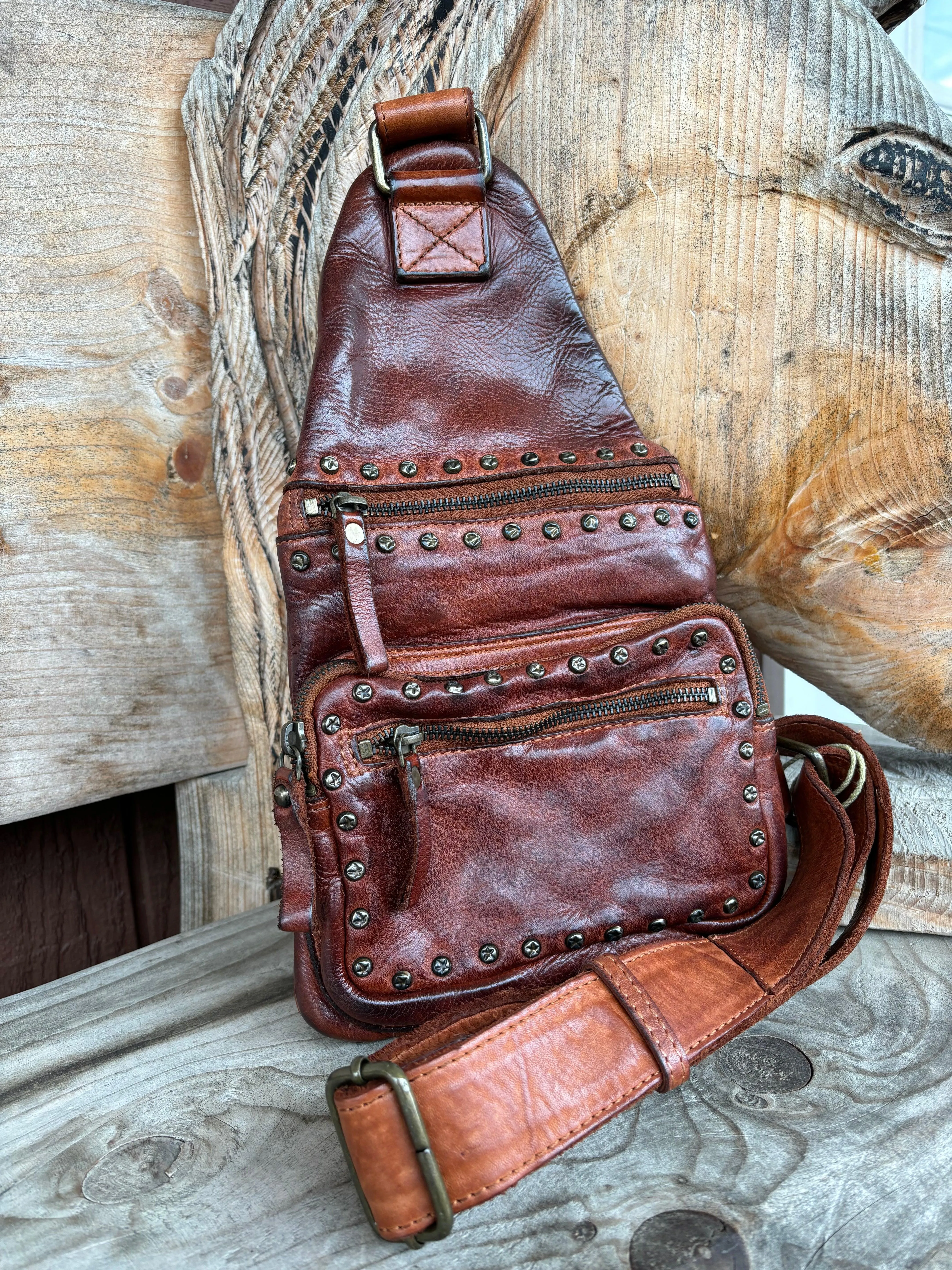 Spaghetti Western Genuine Leather Sling Crossbody Purse SWC191CG