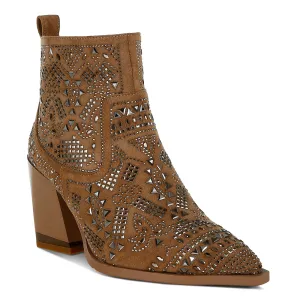 Stud Embellished Ankle Boots