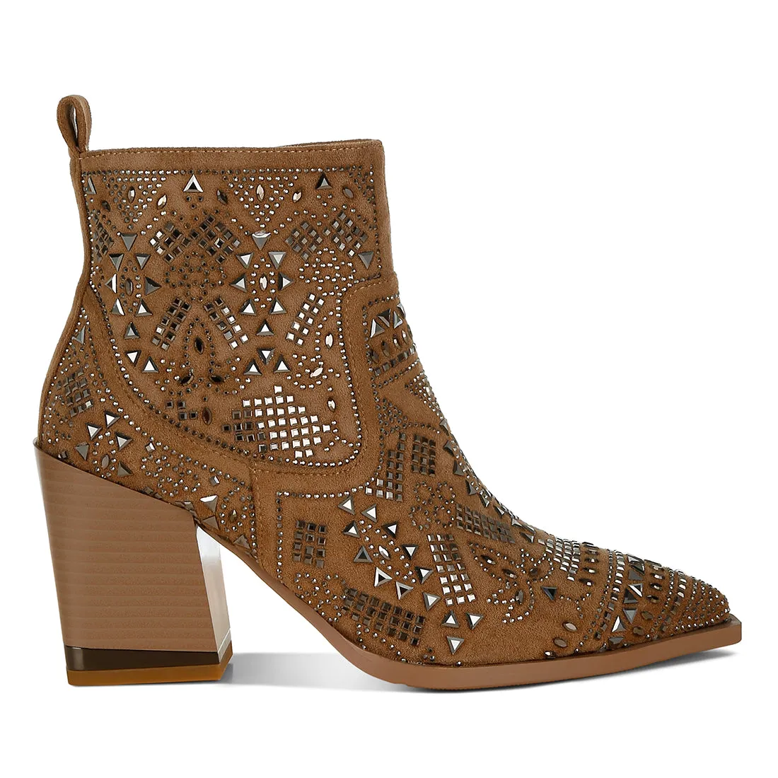 Stud Embellished Ankle Boots