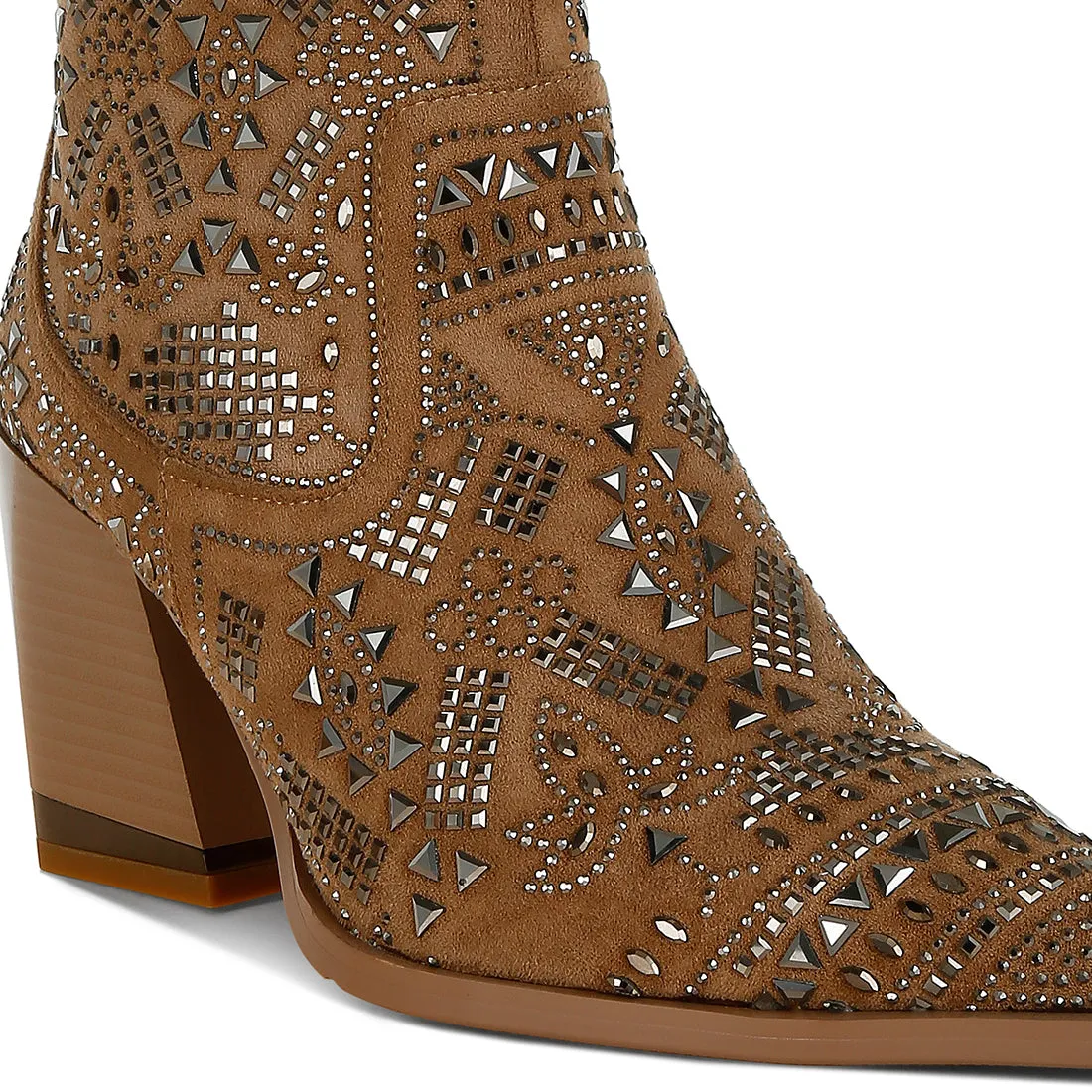 Stud Embellished Ankle Boots