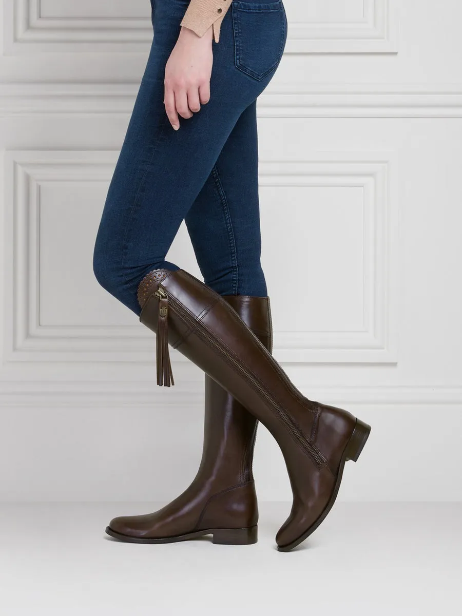 The Regina Women's Tall Boot - Mahogany Leather, Regular Calf